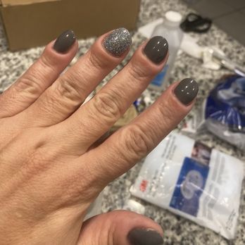 Nails Lux - Dark Grey and silver sparkle - Nail Salons Near Me - West Palm Beach, Florida Nails Lux - Dark Grey and silver sparkle - Nail Salons Near Me - West Palm Beach, Florida