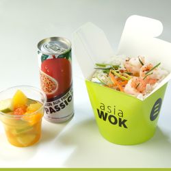 Asia Wok - Menu Complet : Box riz nature + crevettes