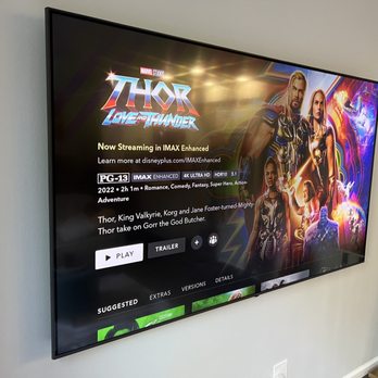 MVP - Mobile Video Plus - 86in leveled and mounted - Home Theatre Installation Near Me