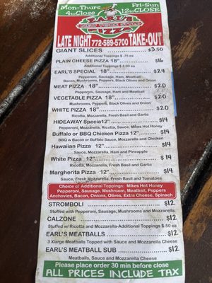 Menu photo 1 Earl's Hideaway Lounge Sebastian, FL