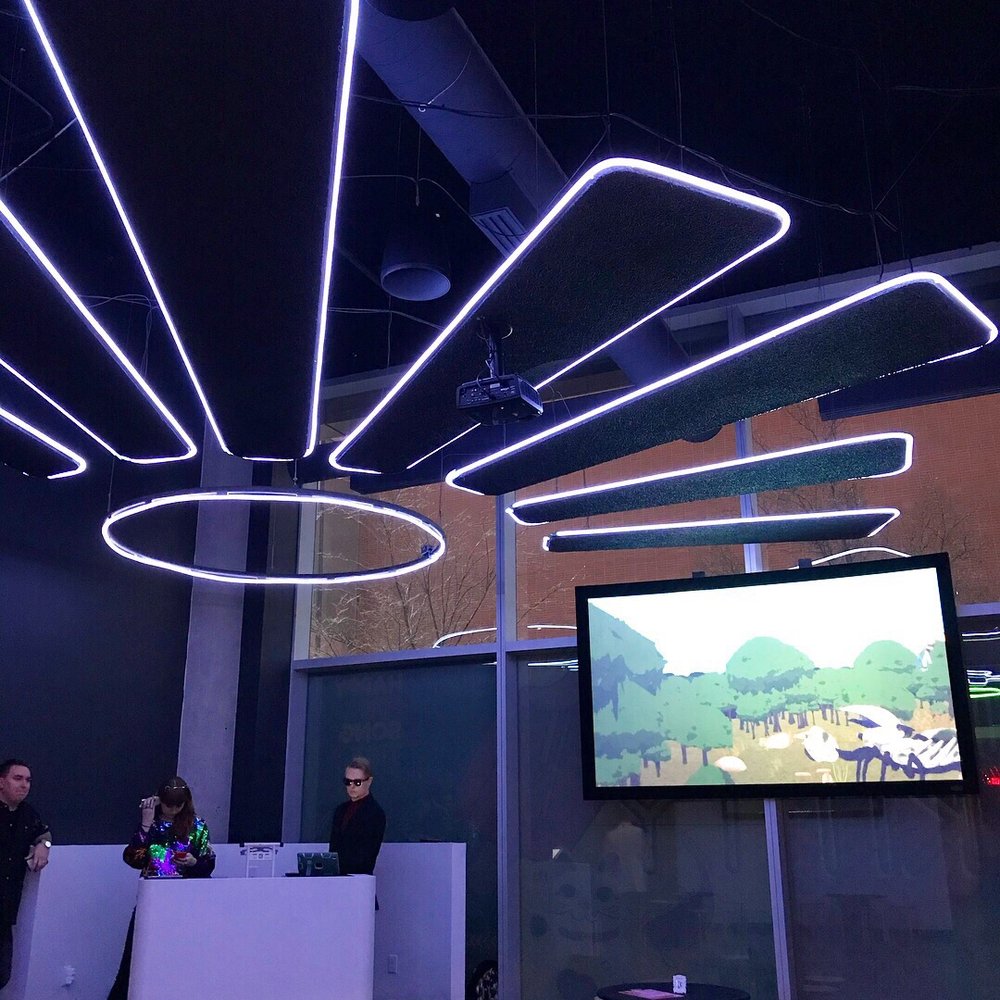 Tokyo Kitty - Interior decor with DJ booth and projector screen where they play anime clips - Karaoke Near Me - Cincinnati, Ohio Tokyo Kitty - Interior decor with DJ booth and projector screen where they play anime clips - Karaoke Near Me - Cincinnati, Ohio