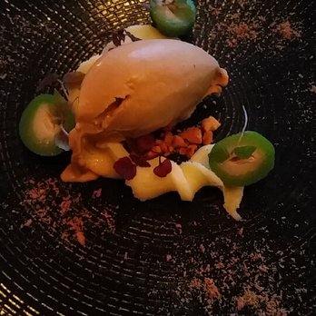 EL Ideas - Earl Grey. White chocolate / Japanese peach / almond / shiso. - New American Near Me - Chicago, Illinois EL Ideas - Earl Grey. White chocolate / Japanese peach / almond / shiso. - New American Near Me - Chicago, Illinois