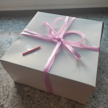 Akko Cake House - Cake came in this box and they even gave us a candle! - Bakeries Near Me - Mississauga, Ontario Akko Cake House - Cake came in this box and they even gave us a candle! - Bakeries Near Me - Mississauga, Ontario