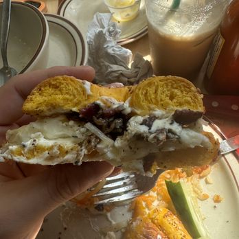 Schneider Deli - Beef bacon egg and cheese w plain shmear Hash browns pickle - Bagels Near Me - Chicago, Illinois Schneider Deli - Beef bacon egg and cheese w plain shmear Hash browns pickle - Bagels Near Me - Chicago, Illinois