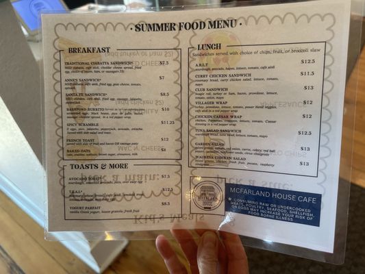 Menu photo 1 McFarland House Cafe McFarland, WI