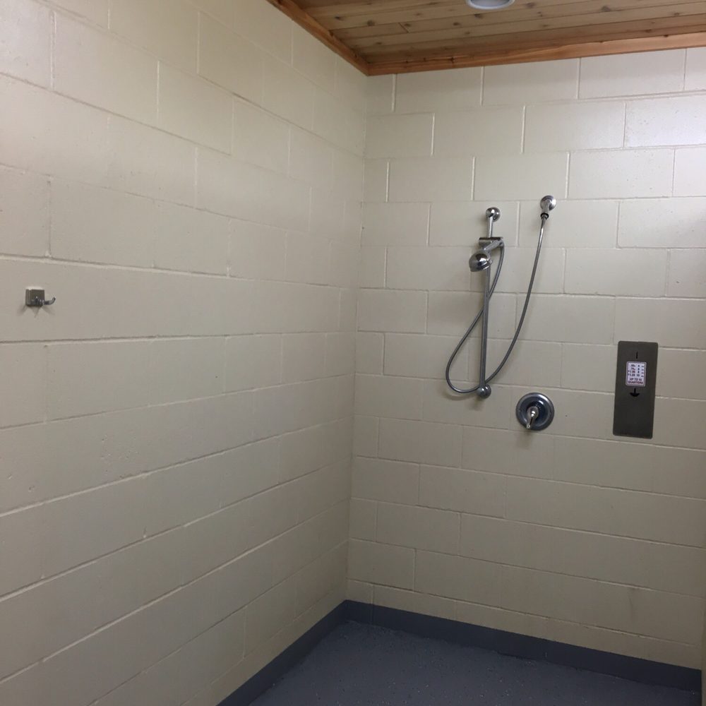 Summit Lake Game Farm - Main showers in shower house - Wildlife Hunting Ranges Near Me - Stone Lake, Wisconsin Summit Lake Game Farm - Main showers in shower house - Wildlife Hunting Ranges Near Me - Stone Lake, Wisconsin