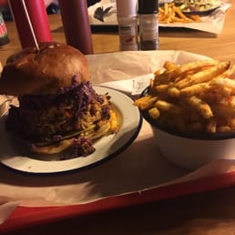 The pulled pork and seasoned French fries