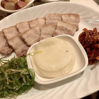 Spoon & Chopstick - Pork belly. $20~ half plate and pretty thin... - Korean Near Me - Palisades Park, New Jersey Spoon & Chopstick - Pork belly. $20~ half plate and pretty thin... - Korean Near Me - Palisades Park, New Jersey