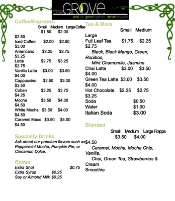 Menu photo 4 Grove Coffee Chandler, AZ