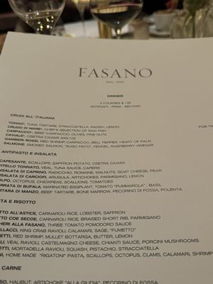 Menu photo 2 Fasano Restaurant New York New York, NY Menu photo 2 Fasano Restaurant New York New York, NY