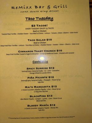 Menu photo 8 ReMixx Bar & Grill Honolulu, HI Menu photo 8 ReMixx Bar & Grill Honolulu, HI