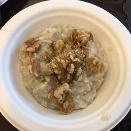 Oatmeal with brown sugar and walnuts Oatmeal with brown sugar and walnuts