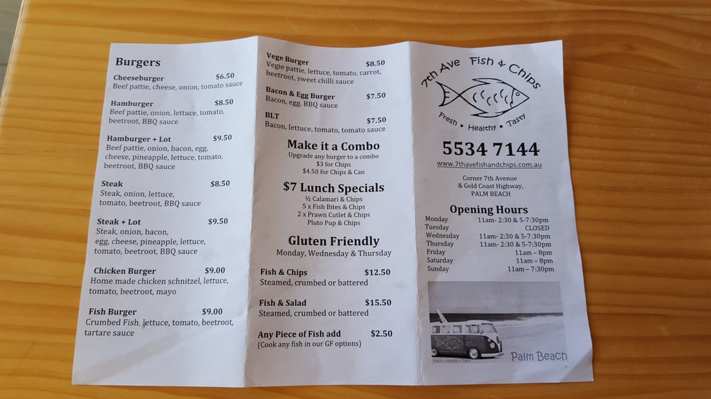 SEVENTH AVE FISH & CHIPS 1166 Gold Coast Hwy, Palm Beach Queensland