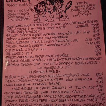 Crazy Cooks - Sandwiches Near Me - Davie, Florida