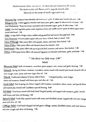 Menu photo 2 Casablanca Grill Erie, PA