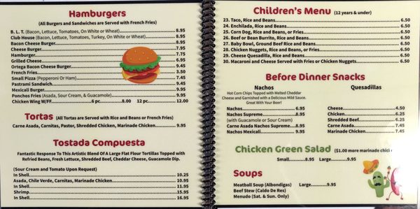 Menu photo 4 El Nuevo Mexicali III Springville, CA