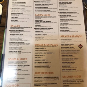 Shiloh's Restaurant - Dinner menu - Desserts Near Me - Broken Arrow, Oklahoma