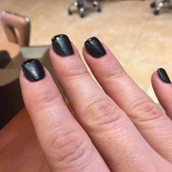 Azura Nail Spa - Black dips, with matte nail bed and gloss tips. Thanks, Nikki! - Nail Salons Near Me - Murphy, Texas
