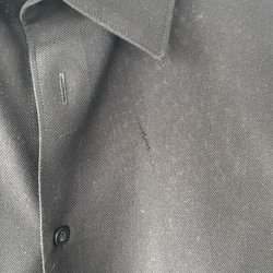 Crystal Cleaners - Snag. Didn't go into the cleaners like this.