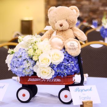 Designs by LRH - Baby Shower Wagon Centerpiece - Floral Designers Near Me Designs by LRH - Baby Shower Wagon Centerpiece - Floral Designers Near Me