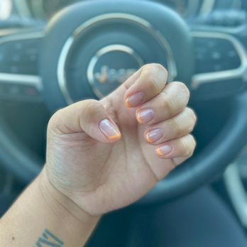 Bloomingnail's - Finished! Spring Gel Mani with orange french tips cost $59 - Nail Salons Near Me - Petaluma, California Bloomingnail's - Finished! Spring Gel Mani with orange french tips cost $59 - Nail Salons Near Me - Petaluma, California