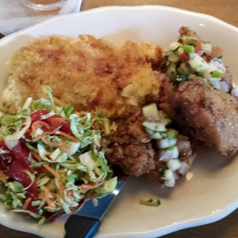 Tupelo Honey Southern Kitchen & Bar - Curried fried chicken thigh with apple salsa - Southern Near Me - Arlington, Virginia Tupelo Honey Southern Kitchen & Bar - Curried fried chicken thigh with apple salsa - Southern Near Me - Arlington, Virginia