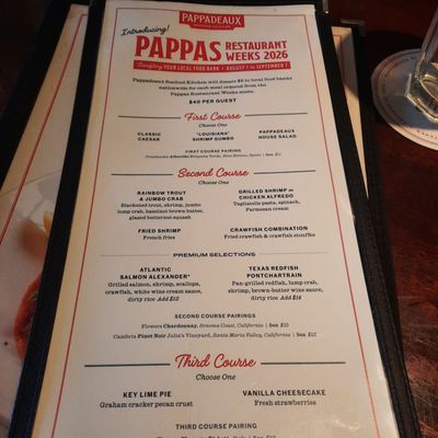 Menu photo 1 Pappadeaux Seafood Kitchen Houston, TX Menu photo 1 Pappadeaux Seafood Kitchen Houston, TX