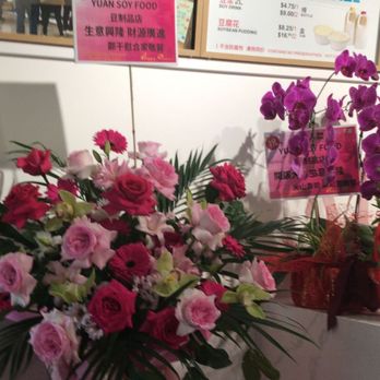 Yuan Soy Foods - A bit of menu prices & history and lots of celebratory flowers lolz - Desserts Near Me - Vancouver, British Columbia Yuan Soy Foods - A bit of menu prices & history and lots of celebratory flowers lolz - Desserts Near Me - Vancouver, British Columbia