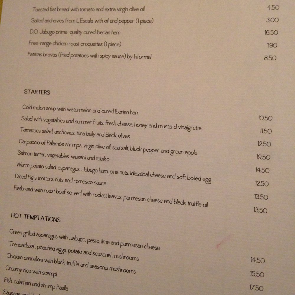 Informal - menu 2 - Catalan Near Me - Barcelona, B Informal - menu 2 - Catalan Near Me - Barcelona, B