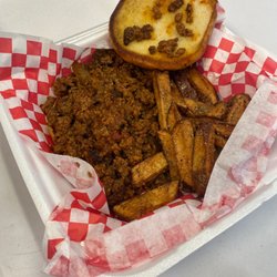 The COOP - Sloppy Joe special! Served with natural cut fries and homemade beer cheese