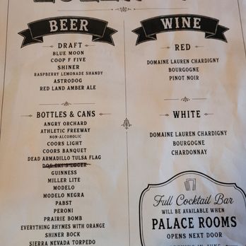 Lollipops Woodfire & Grocery - Drink menu (thus far) - Grocery Near Me - Tulsa, Oklahoma