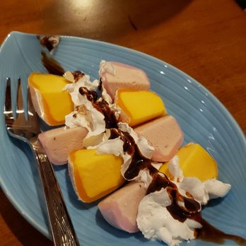 Sushi Ukai - Strawberry and mango mochi for dessert ($3.50) - Japanese Near Me - Glen Ellyn, Illinois
