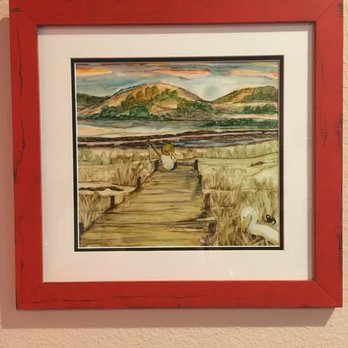 Art To Frames - Was a weird size. Done on yupo paper had borders on sides only. I measured 1/4 inch shorter than actual painting & worked perfectly. - Framing Near Me - Brooklyn, New York Art To Frames - Was a weird size. Done on yupo paper had borders on sides only. I measured 1/4 inch shorter than actual painting & worked perfectly. - Framing Near Me - Brooklyn, New York