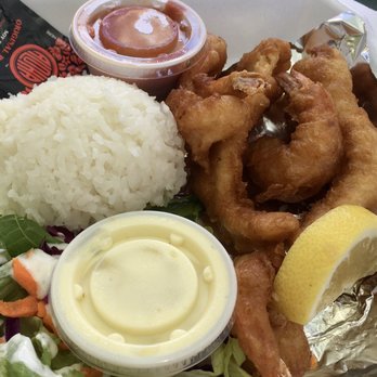Zane's Simply Shrimp - Half fish and fries shrimp plate - Food Trucks Near Me - Haleiwa, Hawaii