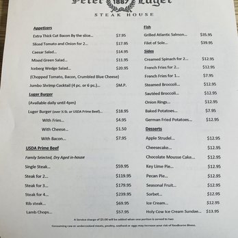 Peter Luger - Menu - Steakhouses Near Me - Brooklyn, New York