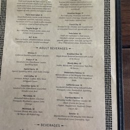 Lunch menu and great mixed cocktails