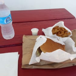 Lenox Drive-Inn - Cheeseburger and onion straws, yum!