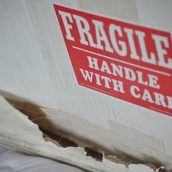 UPS Customer Counter - UPS delivery of a package marked Fragile