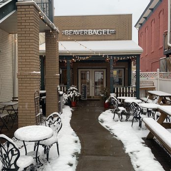 Beaver Bagel Company - The patio outside on a snowy morning. - Bagels Near Me - Beaver, Pennsylvania Beaver Bagel Company - The patio outside on a snowy morning. - Bagels Near Me - Beaver, Pennsylvania