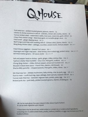 Menu photo 3 Q House Denver, CO