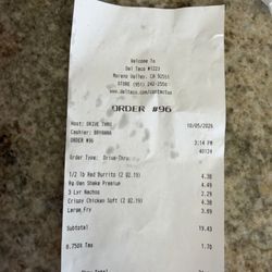 Del Taco - Missing items