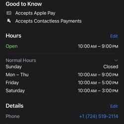 Johnstonbaugh's Music Centers - On line hours that are not accurate.
