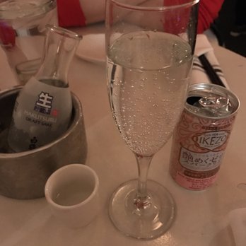 Friends Sushi - Draft sake on the left. Jelly sake on the right. - Sushi Bars Near Me - Chicago, Illinois