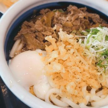 Marugame Udon - Nikutama with chicken, potato croquette, and squid - Japanese Near Me - Berkeley, California