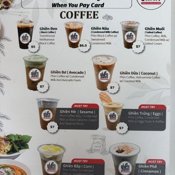 Ghien Bun Bo - Drink menu - Vietnamese Near Me - Beaverton, Oregon