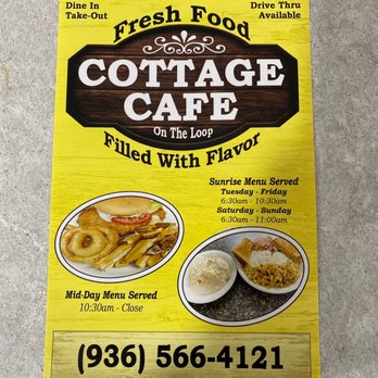 Cottage Cafe - Menu cover - Breakfast & Brunch Near Me - Livingston, Texas