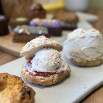 brown bag cookies - The strawberry cream cheese scone comes chilled - Desserts Near Me - Los Angeles, California brown bag cookies - The strawberry cream cheese scone comes chilled - Desserts Near Me - Los Angeles, California