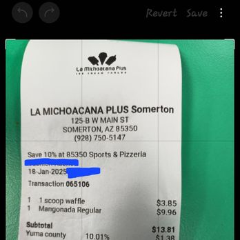 La Michoacana Plus - Somerton - It rang up for $9.96. Wait to measures needs to be called on this business and have them correct their prices. - Ice Cream & Frozen Yogurt Near Me - Somerton, Arizona