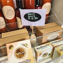 The Vegan Cosmetics Store - Who knew you can wash your Hair with a vegan Shampoo Bar? $12.50 per bar, as pictured.