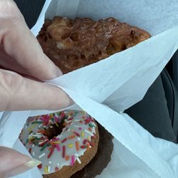 Alhambra Donut & Deli - Apple Fritter for Mom.  Sprinkles always for me and an old fashion.